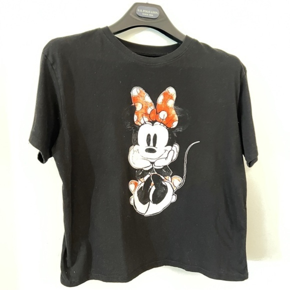 Disney Black and Red Minnie Mouse Short Sleeve Tee